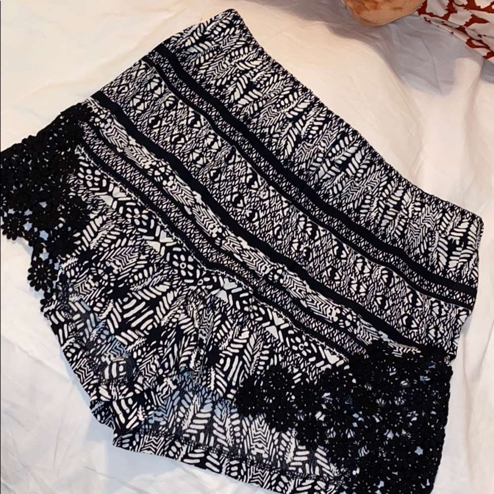Black and white shorts